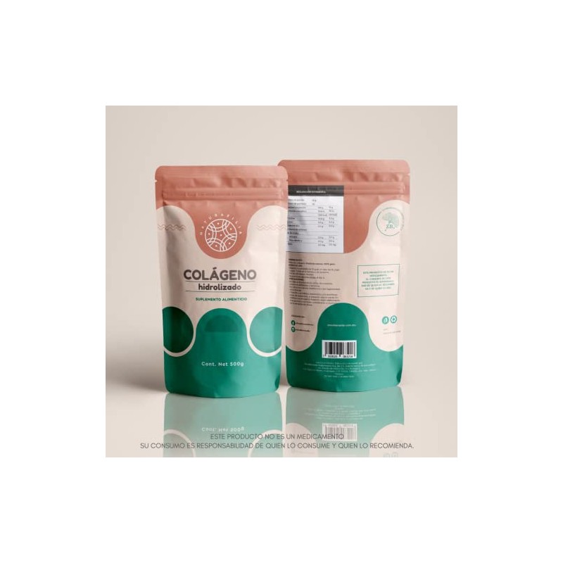 Colágeno Hidrolizado Polvo 500 100 Natural Puro Colorantes Azúcares Añadidos