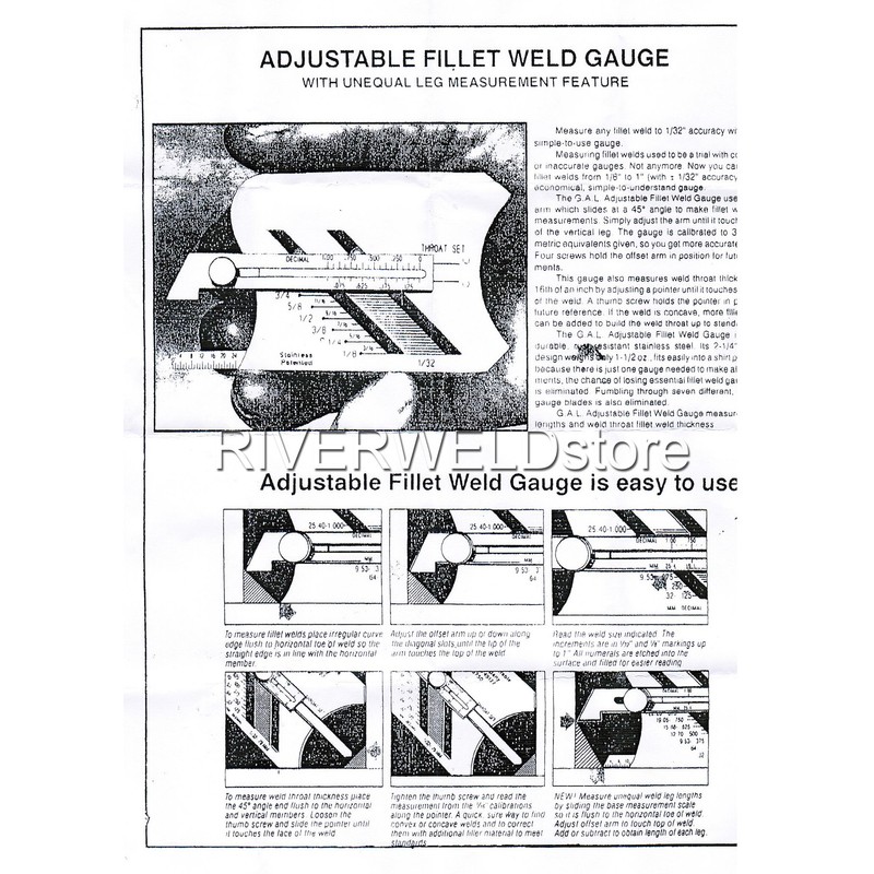 Adjustable Fillet Weld Gauge and Unequal LEG Measurement Feature Weld