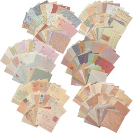 BIKHYY 360 Sheest Vintage Scrapbook Paper Craft Jouraling Decorative Handmade Paper Supplies Single Sided Cardstock Aesthetic Pack for DIY Arts and Crafts