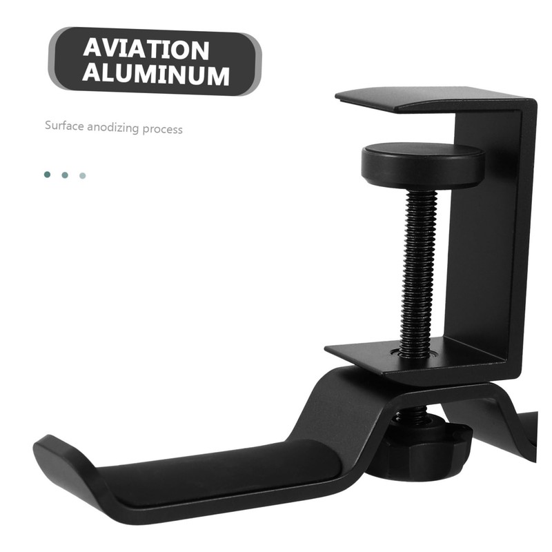 BIUDECO Under Desk Rotatable Aluminum Alloy Double Headphone Hanger Space