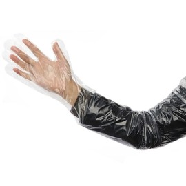 Plzoslly 50 Pieces Veterinary Insemination Rectal Long Gloves Disposable Full Arm 35inch Hunting Field Dressing Gloves for Deer Cow Cleaning Processing Gutting