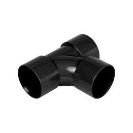 32mm Solvent Weld Waste Pipe Plumbing Fitting Swept Tee Bend-Black (Pack of 10)