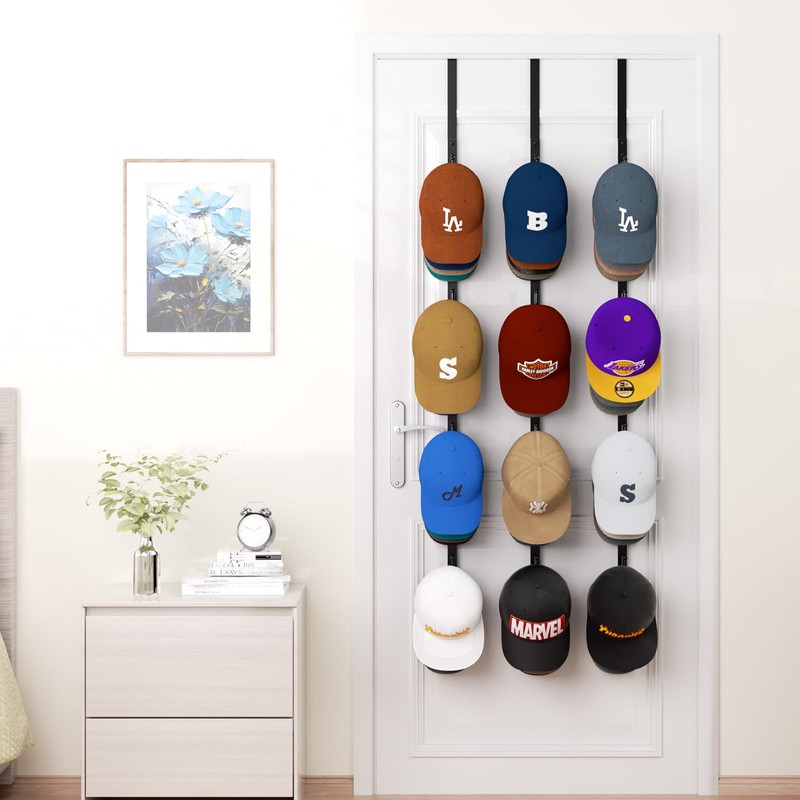 HapiRm Over Door Hat Rack - 3 Packs Hat Organizer