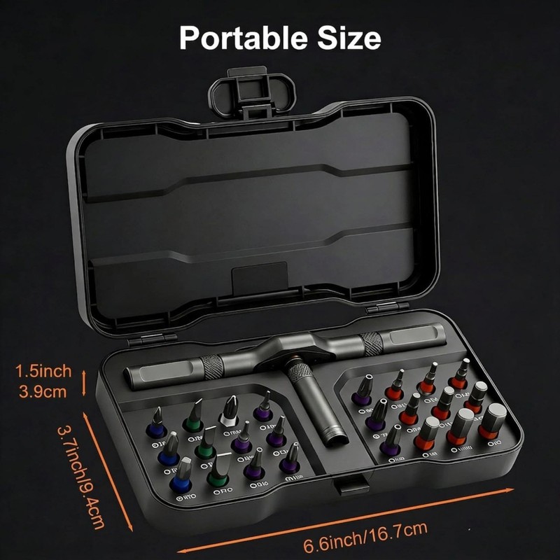 24 in 1 Magnetic Screwdriver Set, Multi Bit Ratcheting Screwdriver