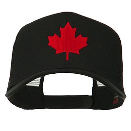 Canada's Maple Leaf Embroidered Mesh Back Cap - Black OSFM