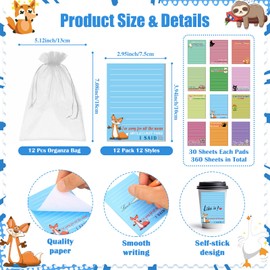 12 Sets Sarcastic Sticky Notes with Funny Ballpoint Pens 4x3 Inches Funny Self Adhesive Notepads Novelty Memo Note Pads with Sayings Pens for Coworker Employee Appreciation Gifts Office Supplies
