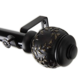 Rod Desyne 1" Colette Curtain, 120-170", Black