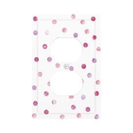 Watercolor Dots Pink 1 Gang Duplex Outlet Cover Faceplate Decorative Single Electrical Receptacle Light Switch Cover Wallplate for Home Decor