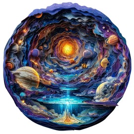 AEEKDOOK Wooden Puzzles for Adults - Colorful Space Wood Puzzles Adult - Unique Animal Shape Wooden Jigsaw Puzzles for Adults - EBirthday Gifts for Puzzle Lovers, Family (11.4 * 11.3in)