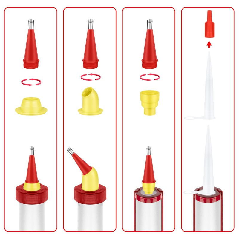KACNON Stainless Steel Sealing Nozzle, 38 Pieces Universal Integrated Rubber