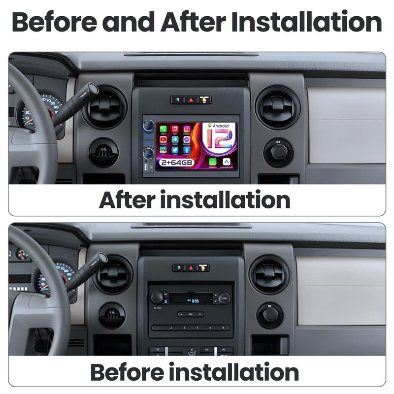 Car Radio Stereo for Ford F150 2004-2008: 4Core + 64G
