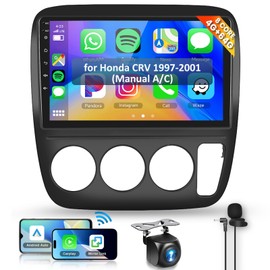 8Core 4+64G Car Stereo for Honda CRV 1997-2001(Manual A/C) Wireless Carplay Android Auto,9 inch 1280 * 720P IPS Touch Screen Radio,Android13/GPS/WiFi/32EQ DSP/59UI/Bluetooth5.0/SWC/Backup Camera&Mic
