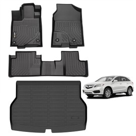 AIPOIL® Floor Mats & Cargo Liner Set for 2016-2018 Acura RDX All Weather Protection TPE Anti-Slip Automotive Full Set Custom Car Mats Accessories - Black