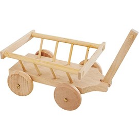 Miniature Wooden Handcart 8 x 6 cm Natural Ladder Trolley Dolls Model Making Decoration