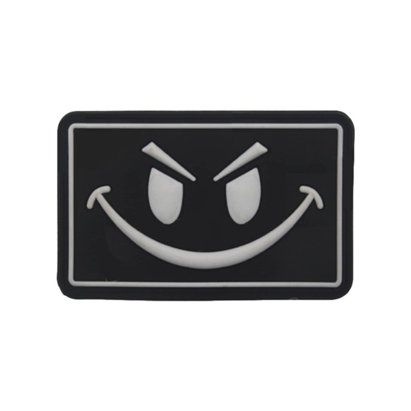 PVC Velcro Patch Bad Smiley Smiling Face Morale Tactical Military