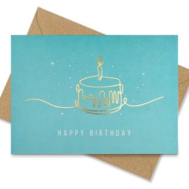 Birthday Card - Greeting Card, Birthday Card - with Hot Foil Embossing - Includes Envelope - DIN A6 Folding Card - Happy Birthday