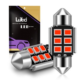 LUYED 2 X Super Bright 2835 6-EX Chipsets Error Free 1.25 inches DE3175 DE3021 DE3022 3175 LED Bulbs Used For Dome light,Red