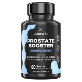 VITAL BOTANICS | Semilla de Calabaza, Vitamina D3, Equinacia, Resveratrol Y Otros | 1000 mg por porción - 60 Cápsulas | Prostate Booster | Vitaminas Hombre | Suplemento Alimenticio Sin Aditivos