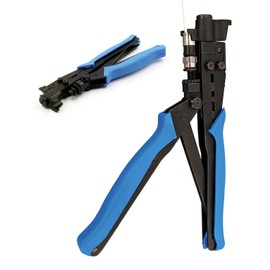 maxx.onLine F Connector Compression Pliers with Flexible Swivel Head for RG6, RG7, RG11, RG59 F Compression Connector, Coaxial Cable, Antenna Cable, Satellite Cable