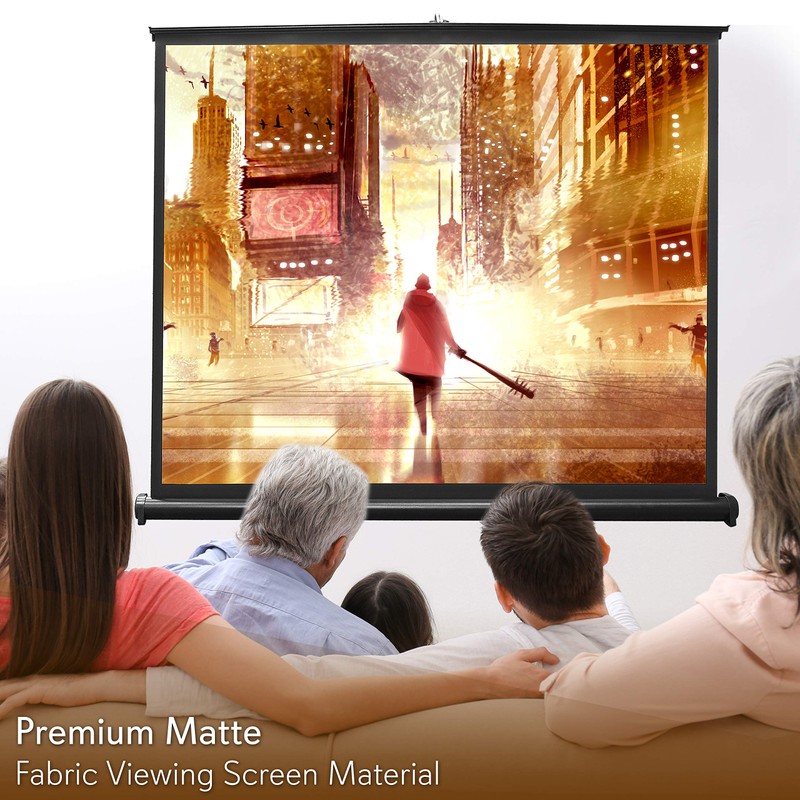 Pyle 50 Inches Projector Screen Portable Floor Standing Fold-Out Roll-Up