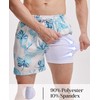 Gleeease Mens Swim Trunks with Compression Lined Short Bathing Suits