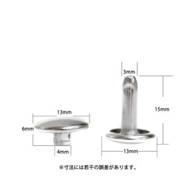 Double-Sided Extra Large Caulking Silver Head 0.5 inch (13 mm) Set of 50 (Foot 15 mm (Long Legs)