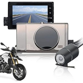 MACHSWON Motorcycle Camera, Dash Cam Video Recorder 3"- 1080P HD 120 Degree Action Dual Cam