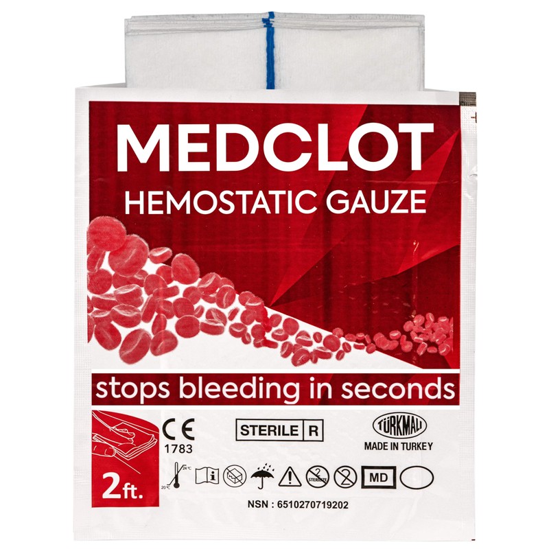 MEDCLOT Hemostatic Gauze-Kaolin Hemostatic Dressing Stops Bleeding Fast-Sterile&Compact for Everyday