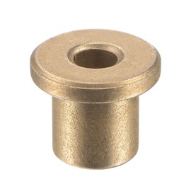 sourcing map Flange Sleeve Bearings 4mm Bore 8mm OD 10mm Length 12mm Flange Dia 2mm Flange Thickness Sintered Bronze Self-Lubricating Bushing 4pcs
