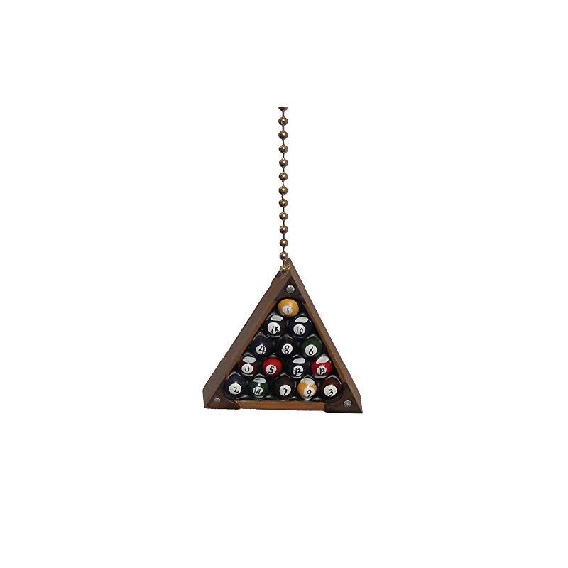 Eight Ball Billiards Pool Rack Room Ceiling Fan Light Pull