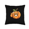 Persimmon Fruit Smiling With A Thumbs Up Throw Pillow