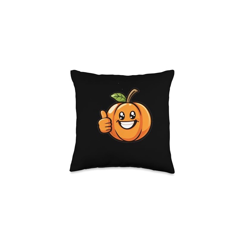 Persimmon Fruit Smiling With A Thumbs Up Throw Pillow