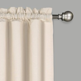 Vue Kingsbury Short Valance Small Window Curtains Bathroom, Living Room and Kitchens, 52" x 14", Natural