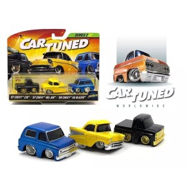 CarTuned 1:64 Lowriders Series 2 Stylin’ & Profilin’ 3-Pk Chevy C10, Bel Air, K5
