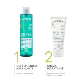 ADERMA, Biology AC Hydra Crema Calmante Compensadora, Hidratación 48H Para Piel Bajo Tratamientos Secantes, 40 ml