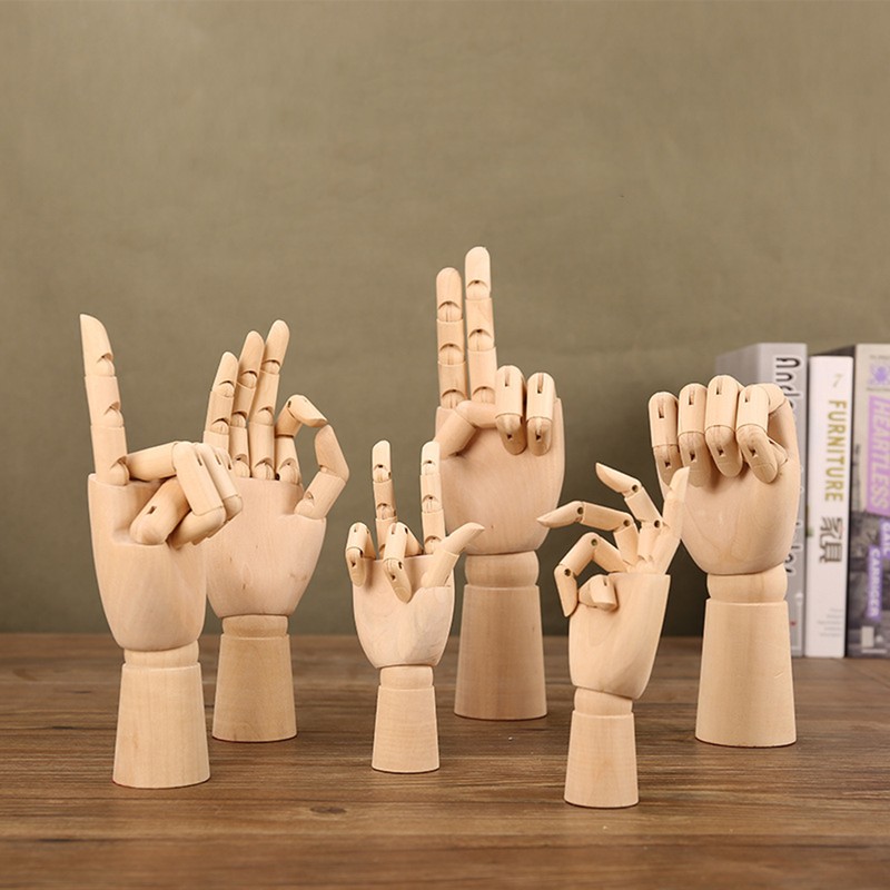 Jointed Hand Plant Holder Flexible Eye Catching Wooden DIY Plant