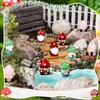 WinnerWhy 24 Pcs Spring Mini Resin Gnomes Mushroom Gnomes Figurine