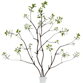 AENTGIU Artificial Greenery Branches for Vases - 4 Pcs Tall Faux Ficus Stems with Realistic Green Eucalyptus Leaves - Twig-Style Fake Plants for Vase Fillers, Centerpieces, and Home Decor