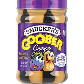 Smucker's Goober Peanut Butter and Grape Jelly Stripes, 18 Ounces (Pack of 2)