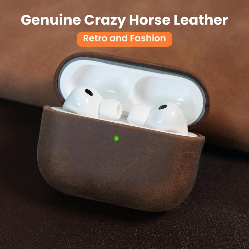 Bouixel Genuine Leather Case for AirPods Pro 3rd Generation Case