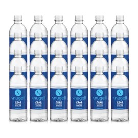 Snugell Distilled Water for CPAP Machines, Travel Size Bottles (24-Pack, 16.9 oz Each) – Up to 60 Days Supply – Clean, Multi-Use, Travel-Friendly, Made in USA
