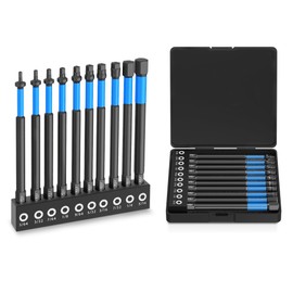 ANDELI Magnetic Hex Screwdriver Bit Set, 1/4" Hex Shank, 3.9" Long, 10pcs (SAE) with Storage Box Set
