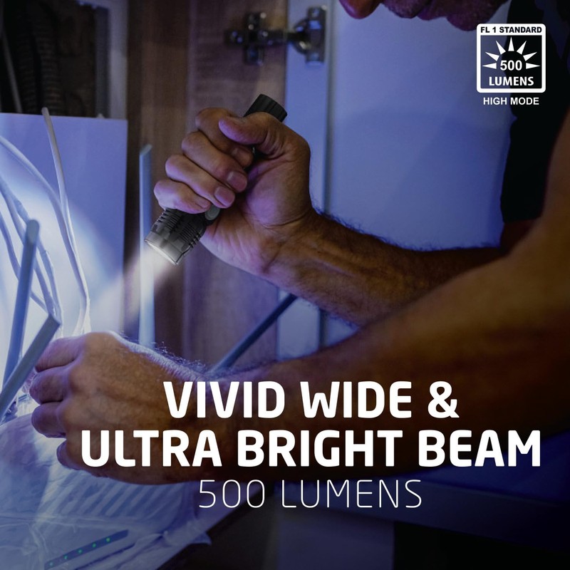 Eveready LED Tactical Flashlight, Bright Rechargeable Flashlights for Emergencies and