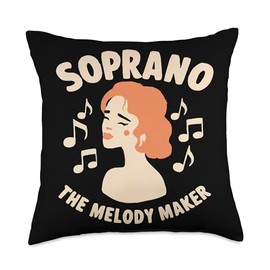 Soprano Singer Vocal Range Vocalist Voice Singing Choir Throw Pillow