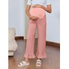 Yousify Womens Maternity Pants Soft Ruffle Flowy Lounge Palazzo Pants