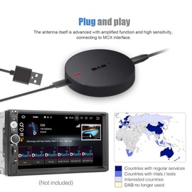 USB DAB+ Radio Antenna Receiver, Portable Adapter Digital Car Radio Receiver with Amplified Antenna for Android 5.1 or Above