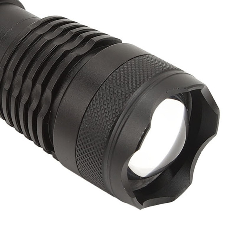 Strong Light Flashlight Aluminum Alloy USB Rechargeable Telescopic Zoom White