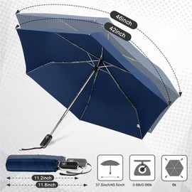 Lejorain Mini Compact Flat Umbrella - Auto Open Close Collapsible Portable Umbrellas Wind Resistant Small Umbrella for Travel Size