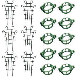 LSYYSL 6-Piece Plant Climbing Frame And 10-Piece Plant Clips, Plant Support Frame, Plant Growing Accessories, Gardening Accessories