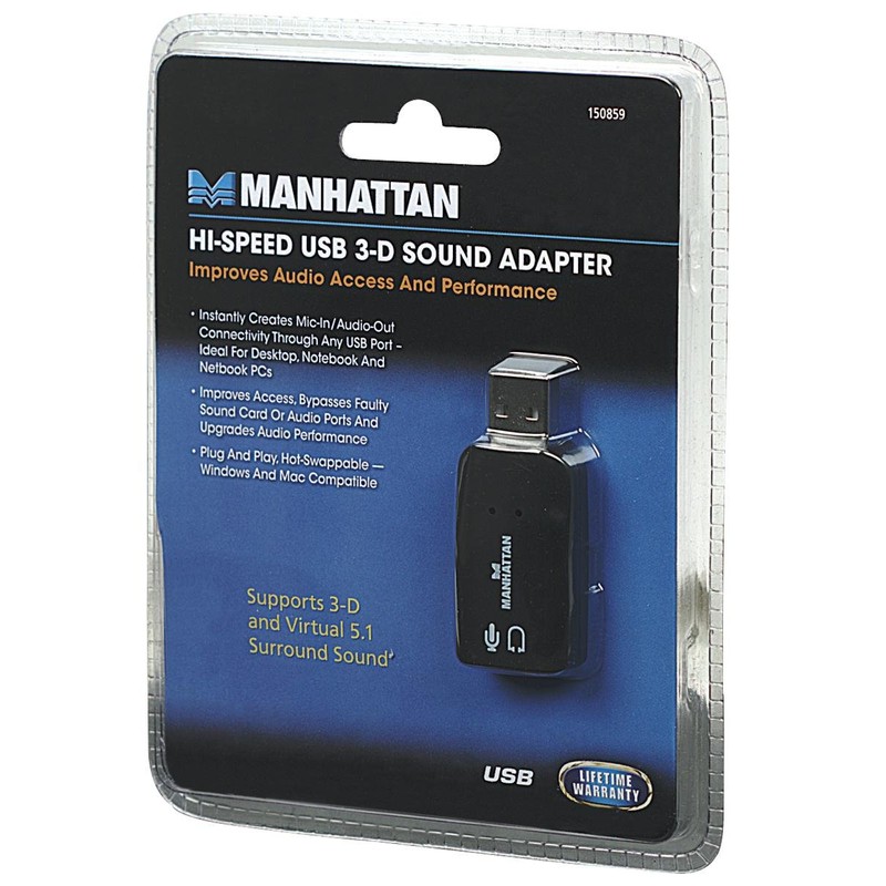 Manhattan High-Speed USB 3-D Sound Adapter (150859)
